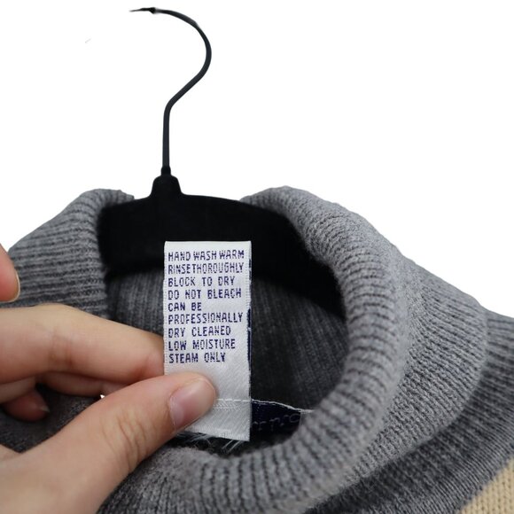 Robert Scott Ltd Pure Wool Sweater Womens M Gray Rich Auntie Core Preppy Vintage - Picture 4 of 8